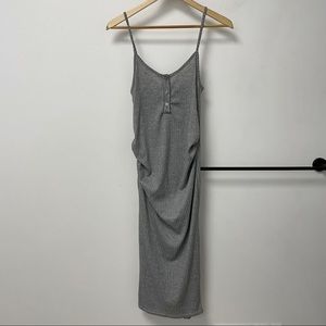 Gray Maternity Ribbed Midi Dress